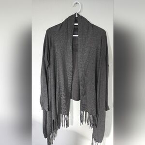 Chelsea and Theodore Gray Fringe Sweater Size Small